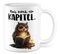 Tazza con scritta in lingua tedesca "Nur noch ein Kapitel… - Tazza da caffè in ceramica 330 ml - Tappetino da lettura Fantasia libro libri amanti dei libri