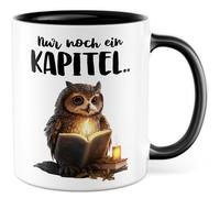 Tazza con scritta in lingua tedesca "Nur noch ein Kapitel… - Tazza da caffè in ceramica 330 ml - Tappetino da lettura Fantasia libro libri amanti dei libri