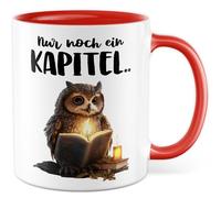 Tazza con scritta in lingua tedesca "Nur noch ein Kapitel… - Tazza da caffè in ceramica 330 ml - Tappetino da lettura Fantasia libro libri amanti dei libri
