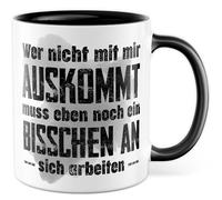 Tazza con scritta in lingua tedesca "Sarcasmus Tazza con scritta - Regalo Chi non con me, deve lavorare con sé - Tazza da caffè da 330 ml in ceramica - Umorismo scherzo divertente collega, amico
