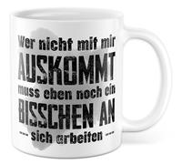 Tazza con scritta in lingua tedesca "Sarcasmus Tazza con scritta - Regalo Chi non con me, deve lavorare con sé - Tazza da caffè da 330 ml in ceramica - Umorismo scherzo divertente collega, amico