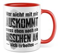 Tazza con scritta in lingua tedesca "Sarcasmus Tazza con scritta - Regalo Chi non con me, deve lavorare con sé - Tazza da caffè da 330 ml in ceramica - Umorismo scherzo divertente collega, amico