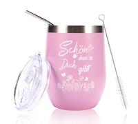 Tazza con scritta in lingua tedesca "Schön dass es Dich Gibt, Regali per donne, Bellissimi bicchieri con scritta, regalo di compleanno divertente per la migliore amica, sorella, moglie