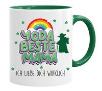 Tazza con scritta in lingua tedesca Yoda beste Mama. Ich liebe dich wirklichTazza Yoda, Baby Yoda da ufficio, tazza da caffè divertente, tazza per mamma e mamma 2023, tazza per mamma e figlio