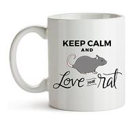 Tazza con Scritta Keep Calm And Love Your Rat Pet Rat Tazza Bicchiere | Anniversario 2 pezzi Riutilizzabile Tazza Colazione Robusto Tazzine Caffe Colazione Principesse