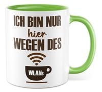 Tazza con scritta - Regalo Ich bin nur hier wegen des WLANs - Tazza da caffè 330 ml in ceramica - Caffè Ufficio