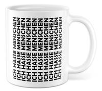 Tazza con scritta - Regalo Ich hasse Menschen - Tazza da caffè 330 ml in ceramica - Meme Dark Humor tazza da caffè