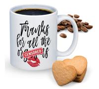 Tazza con scritta"Thanks for All the Orgasams", regalo divertente per lui o per anniversario di fidanzato 11oz Infradito colorati estivi, con finte perline