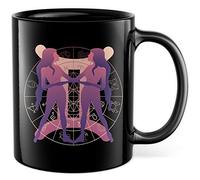 Tazza con segno zodiacale Gemini Gemelli, tazza da caffè con segno del cielo e segno zodiacale, idea regalo, astrologia, costellazione, compleanno, tazza da tè, nascita, oroscopo costellazioni (nero)