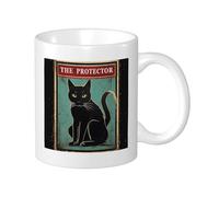 Tazza con stampa strega retrò bohemien astratto carino gatto magico poster parola vintage verde nero ceramica tè infuso peso leggero dispensa apaartment camera da letto tazza da caffè 325 ml