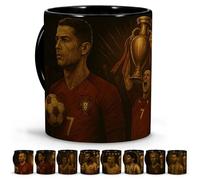 Tazza Cristiano Ronaldo. Tazze Leggende del Calcio. Tazze Colazione. Cose da calcio per bambini. Allenatore Calcio. Festa del papà Regali originali. Collezione Unica Leggende 330ml Cristiano