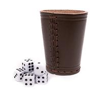 Tazza cubo in vera pelle, con 6 cubi