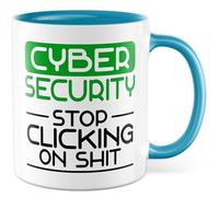 Tazza Cyber Security Regalo CYBER SECURITY - STOP CLICKING ON SHIT, tazza da caffè IT sicurezza, idea regalo per professionisti IT