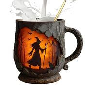Tazza da 386 ml, con motivo 3D di corteccia di albero, con manico, ergonomica, per compleanno, Natale, adulti, colleghi, insegnanti, amici