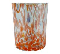 Tazza Da Bere In Vetro Di Murano Arancione Millefiori Venezia Italia