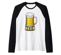Tazza da birra retrò con stampa in schiuma Maglia con Maniche Raglan