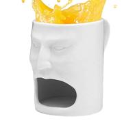 Tazza Da Caf - Tazza Di Caffè In Ceramica | Grandi Tazz Di Cappuccino | Taz Per La Colazione Del Viso Divertente | Cafè In Ceramica Per Il Viso Resistente Al Calore Con Supporto Per Biscotti Per