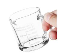 Tazza da caff espresso Ackers Etched Scale con manico, fondo e parete ispessiti, doppio beccuccio a V, bricco per schiuma di latte da 2,5 oz, ta