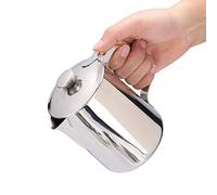Tazza da caff¨¨ in acciaio inox Tazza da latte Brocca con brocca e coperchio per caff¨¨ Latte Art per da ufficio con manico(600mL)