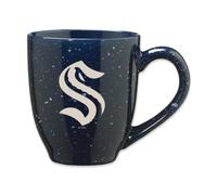 Tazza da caff in ceramica maculata con incisione laser a colori della squadra, da 16 oz, colore blu navy, con scritta Rico Industries NHL Hockey