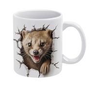 Tazza da caffè 3D a forma di mangusta, comoda da tenere in mano, regalo di compleanno per uomini, donne, mogli, mariti, figlie, amici