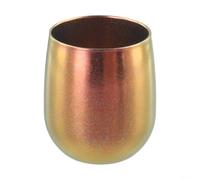 Tazza da caffè a doppia parete in titanio da 255 ml, leggera, isolata, con base antiscivolo, per campeggio, escursionismo, picnic e uso domestico, in rosa, giallo, verde, blu o viola (rosa)