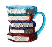 Tazza Da Caffè A Forma Di Libro 3D,Tazza Da Caffè Con Libri Impilati Per Biblioteca | Porta Bevande Calde o Fredde e Accessorio Lettura per Amanti della Letteratura, Lettori, Insegnanti, Scrittori e T