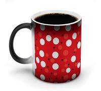 Tazza da caffè a pois rossi e bianchi, sensibile al calore, in ceramica, cambia colore, tazza da caffè personalizzata, regalo unico per familiari, amici, compleanno anniversario