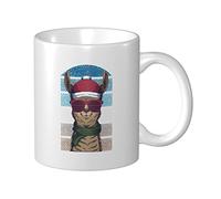 Tazza Da Caffè Alpacas Wearing Santa Hats For Christmas Latte Mug Uomini Donne Tazza Divertente, Per The, Bambini, Colazione, 330ml