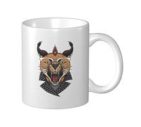 Tazza Da Caffè Angry Punk Cat Head Tazze Di Caffee Con Manico Personalizzato Tazza Innamorati, Per The, Merenda, Compleanno, 330ml
