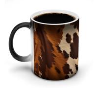 Tazza da caffè astratta in pelle di mucca divertente tazza che cambia colore tazza unica tazza sensibile al calore tazza da tè in ceramica stampa moda regalo novità per compleanno uomini donne