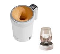 Tazza da caffè auto-commovente Utomatic, 380 ml, acciaio inox, magnetico ricaricabile (bianco), per misurare la temperatura del caffè e del latte