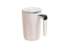 Tazza da caffè auto-mescolante, portatile, per mescolare automaticamente, per mescolare latte, cacao e bevande, tazza durevole da viaggio personalizzata (bianco, 14 cm)