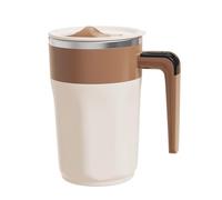 Tazza da caffè auto-mescolante, tazza da caffè portatile, per mescolare automaticamente, per latte, cacao e bevande, tazza durevole da viaggio personalizzata (marrone, 14 cm)