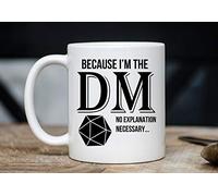 Tazza da caffè "Because Im DM, tazza da caffè DND, divertente regalo di compleanno per Rogues Dungeons e draghi.