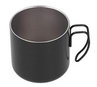 Tazza da caffè, boccale da birra in acciaio inox 304 da 400 ml europeo con manico cavo antiscottatura spazzolato all'interno e all'esterno Protezione ambientale sanitaria(nero)