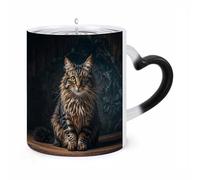 Tazza da caffè calda con gatto carino e adorabile, da 11 once, con manico a forma di orecchio, divertenti tazze in ceramica, tazze personalizzate, tazze da tè calde per regali da uomo e donna.