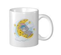 Tazza Da Caffè Cartoon Rabbit Sleeping On The Moon Tazze Caffè Uomini Donne Tazza Innamorati, Per Fidanziati, Merenda, Compleanno, 330ml