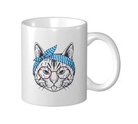 Tazza Da Caffè Cat Wearing Red Glasses And Hood Thè Mug Con Manico Uomini Tazza Innamorati, Per The, Bambini, Compleanno, 330ml