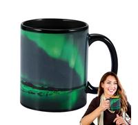 Tazza da caffè che cambia colore - Tazza in ceramica per rivelare il calore magico | Northern Lights Teme Bevande, divertente tazza sensibile alla temperatura, tazza per tè e caffè, ottima idea regalo