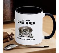Tazza da caffè cinese Shih Tzu It's Not Dog Hair Tazza da caffè divertente novità tazza da tè tazze in ceramica con grande manico a C per caffè, tè, cereali acqua per ufficio, cucina, scuola a casa