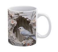 Tazza da caffè con 3D, tazza da caffè con fiore 3D, comoda da tenere in mano, regalo di compleanno per uomini, donne, mogli, mariti, figlie, amici, 11 once