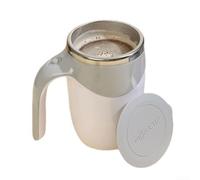 Tazza da caffè con agitatore magnetico automatico, in acciaio 304, carica USB, per palestra, scuola, auto, 350 ml, colore: bianco