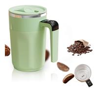 Tazza da Caffè con Agitazione Magnetica Automatica con Display della Temperatura, Tazza con Agitazione Elettrica Ricaricabile con Coperchio per Caffè, Latte, Cioccolato e Tè Green