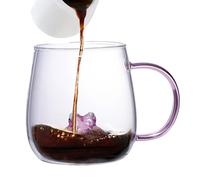 Tazza da caffè con animali in vetro borosilicato da 380 ml - Tazza per bere trasparente | Tazza portatile resistente al calore per bevande calde e fredde, perfetta per i viaggi, il lavoro