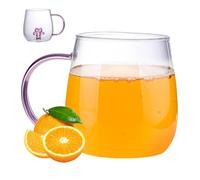 Tazza Da Caffè Con Animali - Tazza Per Bere In Vetro Borosilicato Trasparente Da 380 Ml | Simpatica Tazza Da Bere Per Viaggi, Vita Quotidiana, Tazze Portatili Di Cartoni Animati Per Il Posto Di Lav