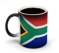 Tazza da caffè con bandiera del Sud Africa divertente tazza che cambia colore tazza unica tazza sensibile al calore tazza da tè in ceramica stampa moda regalo novità per compleanno uomini donne