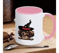 Tazza da caffè con cane strega felice di Halloween, divertente tazza da caffè, tazza da tè in ceramica con barboncino, regalo per bambini, uomini, donne, compleanno, 325 ml