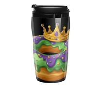 Tazza da caffè con ciambella Mardi and Gras, divertente e isolante, a prova di perdite, tazza da viaggio con coperchio, 250 350 ml