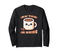 Tazza da caffè con Citazione Great Things Brewing Maglia a Manica